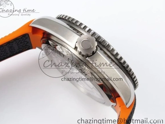 1226 Comfortable Planet Ocean 43.5mm SS VSF 1:1 Best Edition Black Orange Bezel Gray Dial on Nylon Strap A8900 Super Clone V 7730